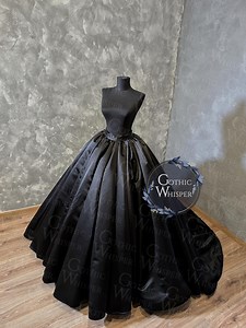 Black Satin Detachable Skirt for Gothic Dress | Dramatic Overskirt Train | Alternative Bride Ball Gown Skirt | Bridal Satin Overskirt - Etsy