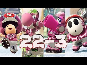 Mario Strikers Battle League Toad Yoshi Birdo and Shy Guy Gameplay