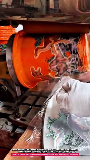 Automatic Curved Surface Heat Transfer Printing Machine 180°C Plastic Bucket Decoration
