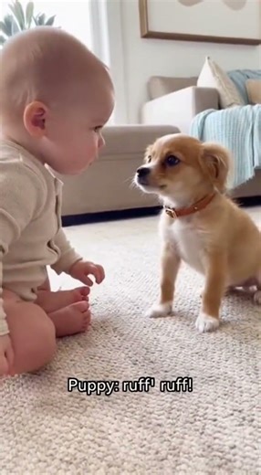 Baby vs Puppy Barking Battle 🐶👶 Cutest Conversation That Will Melt Your Heart #trendingshorts #baby