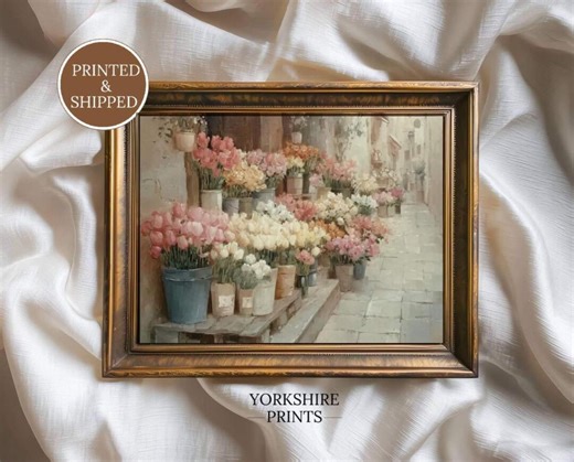 Paris Flower Market Wall Art Print, Tulip Floral Painting, Vintage Floral Artwork - Etsy