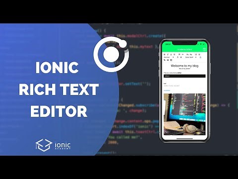 Adding a Rich Text Editor to your Ionic App [v6]