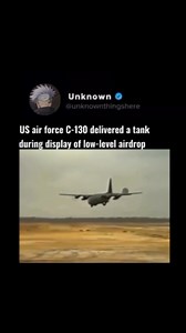 13K reactions · 335 shares | Low-level airdrop of a tank by US air force C-130 Follow us @unknownthingshere for more #unknownthingshere #unitedstates #america #airforce #tank #military | Unknownthingshere | Facebook