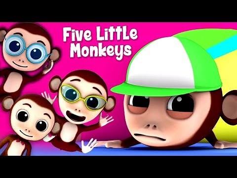 cinco pequeños monos | Canciones Infantiles | Five Little Monkeys | Kids ABC TV Español