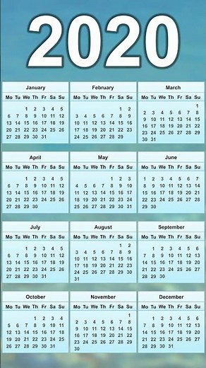 2020 Calendar