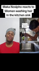 84K views · 2.1K reactions | Maka Nosipho reacts to Woman washing hair in the kitchen sink | Maka Nosipho Videos | Facebook