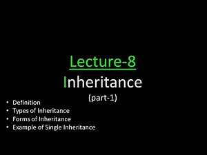 Single inheritance in C++ Lecture # 8 part-1