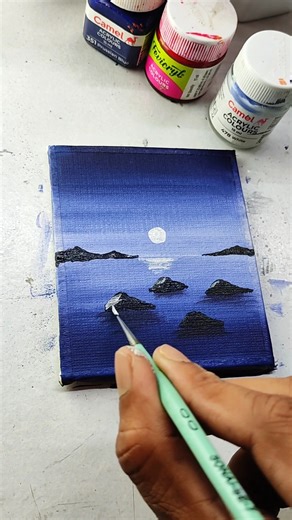 easy painting using poster colour 😍🖌️ #shorts #drawing