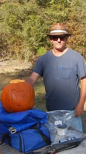 Exploding Pumpkin with a 243 Rifle and Tannerite