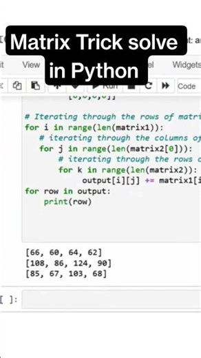 Master Matrix Operations in Python Like a Pro! # python #ai
