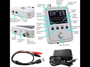 2 4 TFT Digital Oscilloscope Kit with BNC Clip Cable Probe and Power Supply
