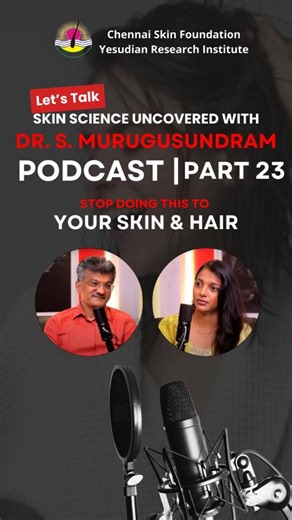 Chennai Skin Foundation on Instagram: "Full video link - https://www.youtube.com/watch?v=nnv6I89XwnM&t=1300s Part 23 --- As a dermatologist, I always say this—don’t experiment on your skin and hair. Avoid unnecessary hair straightening, random hair spas, online products, kitchen remedies, and excessive junk food. Skin and hair health begin with internal health. Daily physical activity, self-care, stress control, and adequate sleep are non-negotiable for lasting results. --- Follow Dr. S Murugusu
