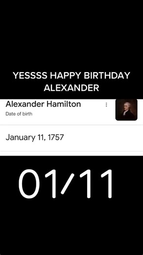 HAPPY BIRTHDAY ALEXANDER!!! 🍺 😃 #alexanderhamilton #alexanderhamiltonbirthday #happybirthdayalexanderhamilton #alexander #DoritosTriangleTryout #hamilton #hamiltonmusical #theater #yess