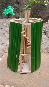 I Built a Mini Bamboo Lighthouse That Actually Glows! 🌊💡 | DIY Miniature #Shorts