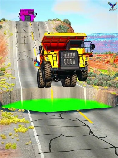 ‎ Unstoppable Dump Trucks Tackle the Green Goo Pit! 💥🚚 #BeamNGDrive #Shorts #Unstoppable