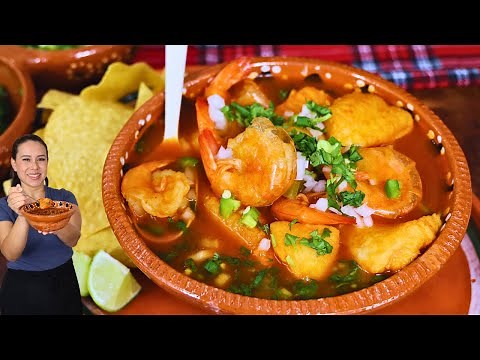 Caldo de CAMARON y PESCADO! FACIL y DELICIOSO para el Frio