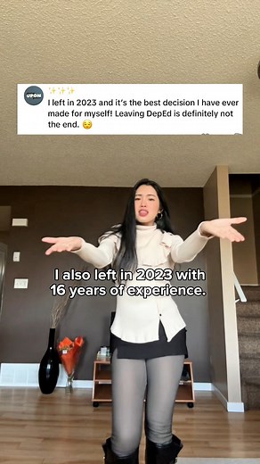 After 16 years in DepEd, years filled with growth, learning, and service, I finally chose to close that chapter in 2023. I left as a Master Teacher, and many said it was “sayang,” but I’ve realized that sometimes choosing yourself is the bravest and most necessary decision you can make. I’ve given my heart to our school children for more than a decade and a half, and for that, I am deeply grateful. But regret? None at all. This time, I’m choosing my own path, my own peace, and my own growth. | M