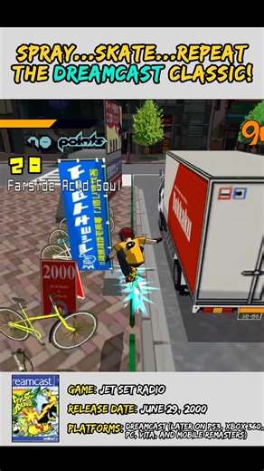 5.6K views · 43 reactions | Spray, Skate, Repeat — The Dreamcast Classic  #JetSetRadio #Dreamcast #Sega #RetroGaming #CellShading #2000sGaming #GamesThatWere #GamingNostalgia #StylishGames | Games That Were | Facebook