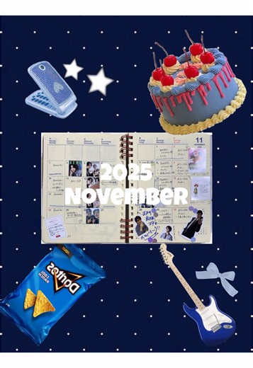 2025.11🗒️ 11月は4人になることが決まった月 いろんな感情で溢れかえった月だったなー。 そんな中でも何よりも正門良規主演舞台「十二夜」無事に終えられてよかった🥹 いろんな先行抽選にチャレンジしたけどご縁はなく…でもみんなから話聞いてすごく素敵な舞台だとわかりました！ YouTubeで貴重な映像を見れて大歓喜！！ そしてそして…お誕生日おめでとう🎶🎶🎶 正門良規という男の人生全ての夢が叶うことを願ってます。 佐野ちゃんのトリツカレ男もめちゃくちゃよかった😭我が地域は本当に上映期間が短くて残念だった…上映してほしいくらいです… 次はお誕生日コラージュ動画🎥 #オタクの日常 #ロルバーン #手帳デコ #aぇgroup #シール帳