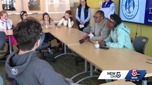 Boston middle schoolers inspired by professional runners ahead of half marathon