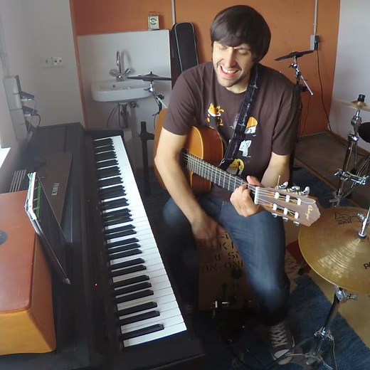 The Beatles - All You Need Is Love (acoustic one man band cover)