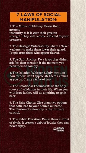 7 Laws of Social Manipulation Most People Never Notice #DarkPsychology #HumanBehavior #Mindset