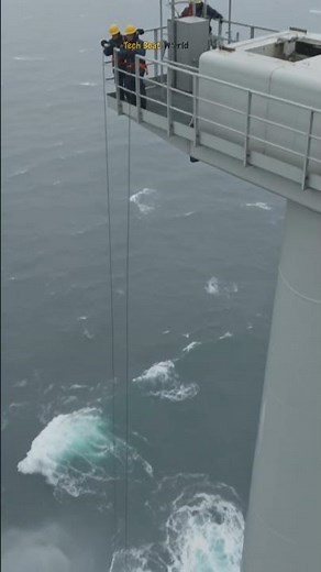 This is Why Wind Turbine Maintenance is Insane 🥺 #extreme #worklife #sea #shorts