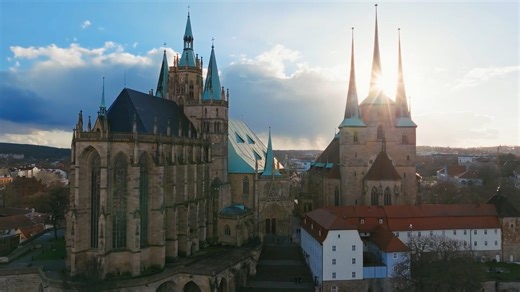 Erfurt: Drone explores the medieval city in the heart of Germany