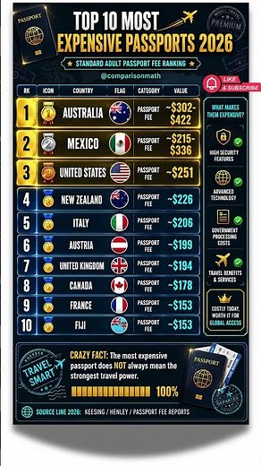 Top 10 Most Expensive Passports to Obtain #passportranking