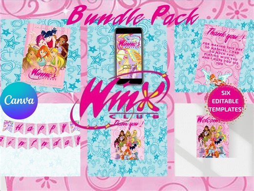 Winx Club Birthday Party Bundle | Winx Party Decor | Fairies Party Favor | Magical Fairy Birthday | Editable With Canva, Digital Download - Etsy