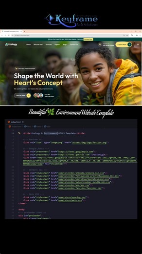 Beautiful 🌿 Environment Website Template #webdev #shorts