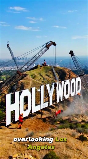 Building the Hollywood Sign: A Cinematic Timelapse #aiarchitecture #cinematicbuild #aigenerated