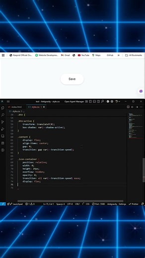 Modern neumorphism button with smooth animation ✨ #animatedbutton #coding #programming