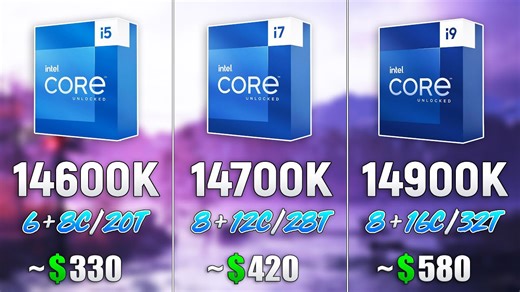 I5 14600K vs i7 14700K vs i9 14900K - test in 8 games