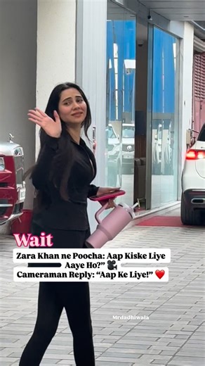 Mr.Dadhiwala on Instagram: "Zara Khan ne Poocha: “Aap Kiske Liye Aaye Ho?” 🎥 Cameraman Reply: “Aap Ke Liye!” ❤️ #zarakhan #zarakhansalon #bollywood #mrdadhiwala #reels"