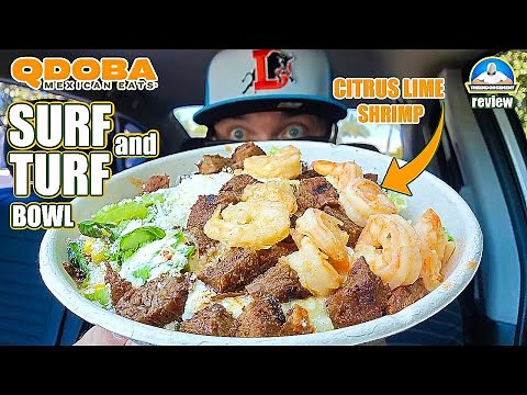 Qdoba® Surf & Turf Bowl Review! 🦐🥩🥣 | Citrus Lime Shrimp Review! 🍊🍋‍🟩 | theendorsement