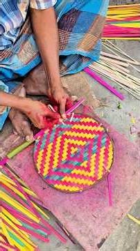 🎨 Amazing Colorful Bamboo Hand Fan Making Process #shorts #shortsfeed