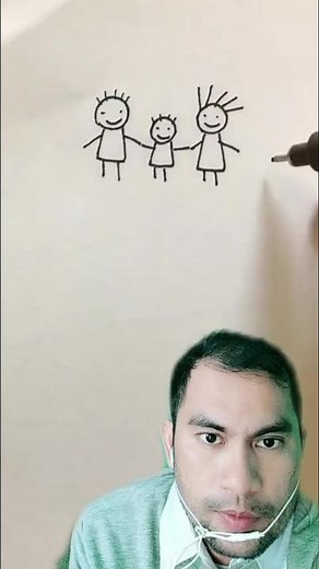 Hand Drawing a Stick Figure Family Step by Step
