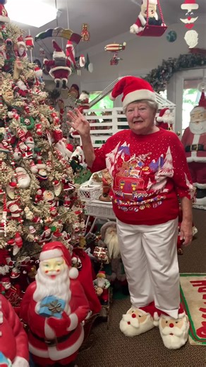 Dancing Santa Lady spreading Christmas joy