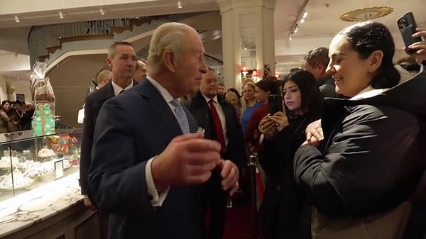Tourist bumps into King at Fortnum and Mason during two-day trip to UK