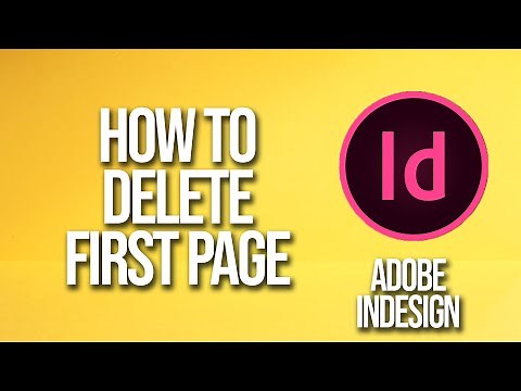How To Delete First Page Adobe InDesign Tutorial