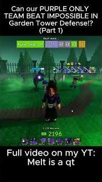 (part 1) Can our PURPLE ONLY TEAM Beat IMPOSSIBLE in Garden Tower Defense!? #fyp #roblox #gtd