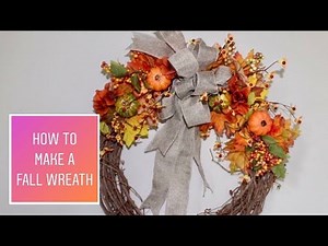 DOLLAR TREE FALL WREATH DIY / How To Make A Fall Wreath ( Easy Steps )