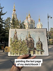 Sketchbook Painting in Almaty, Kazakhstan | Watercolor Art