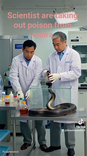 Scientist are taking out poison from cobra for medicine Dec 2025.