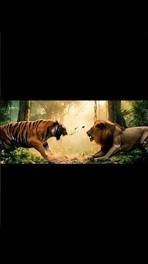 Epic Fight A Lion vs Tiger Battle in the Wild! 🦁🐅