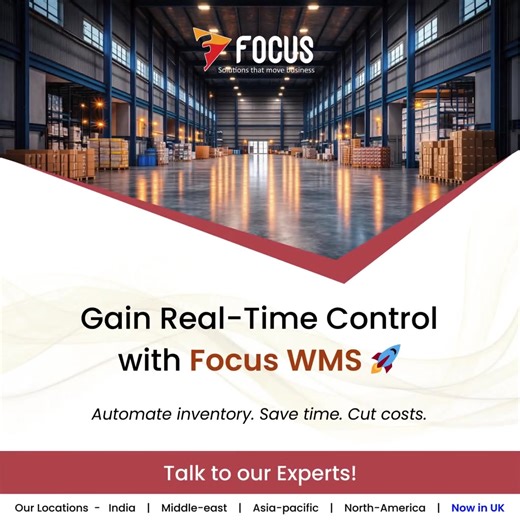 Manual tracking = errors, delays, and wasted resources. 📉 Focus WMS puts your warehouse on autopilot. ✅ Eliminate manual errors with automated tracking ✅ Get live updates across multiple warehouses ✅ Reduce stockouts & excess inventory ✅ Improve order accuracy & customer satisfaction ✅ Lower operating costs with efficient workflows 🔗 Make your warehouse smarter: https://www.focussoftnet.com/inventory-management-erp-software #focussoftnet #wms #erp #warehouseautomation #inventorymanagement #war