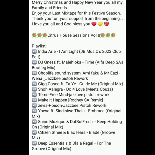 https://hearthis.at/citrus-flava/citrus-house-sessions-vol.-8 please like my Citrus Flava Facebook Page for more #soulfulhouse #SAMA28 #citrushousesessions