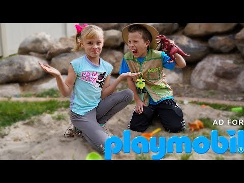 Paxton and Payton go on a DINOSAUR Adventure! Playmobil