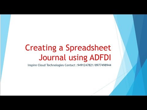 Creating a Spreadsheet journal using ADFDI
